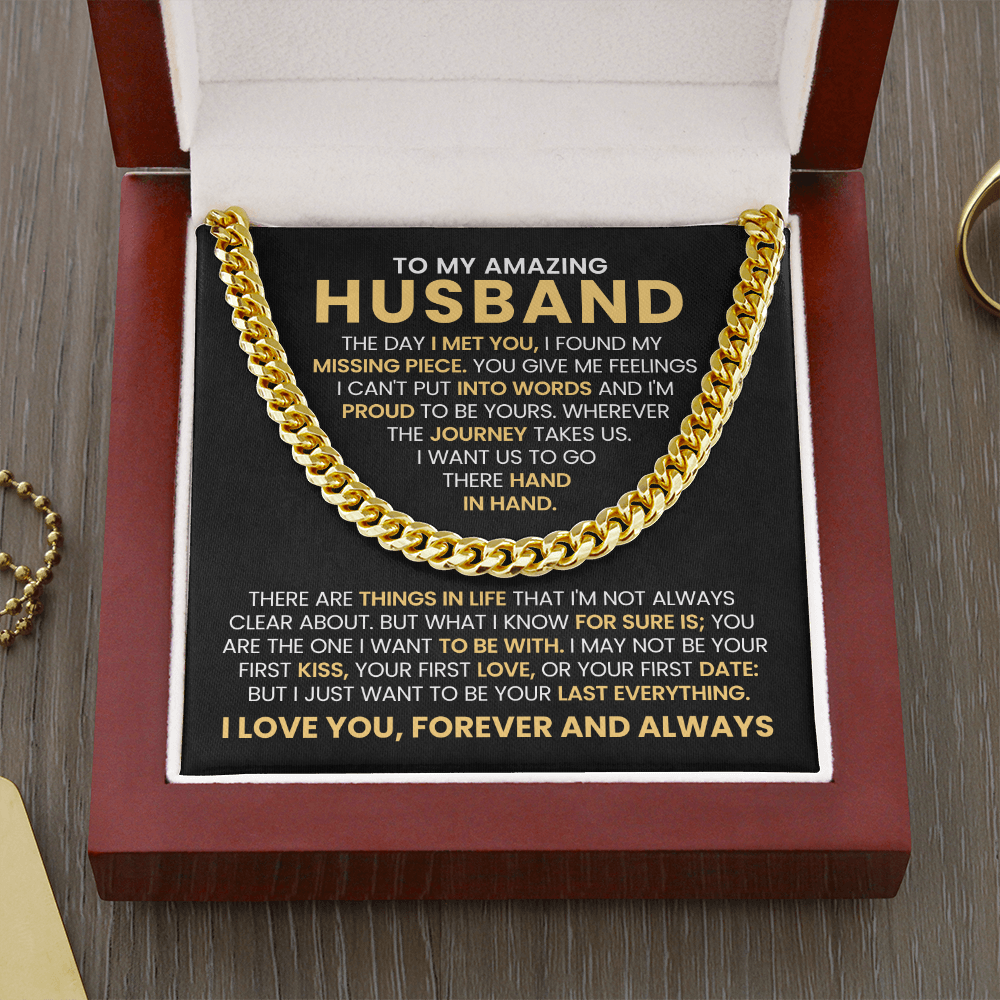 To My Amazing Husband - The Day I Met You - Cuban Link Chain Gift Set
