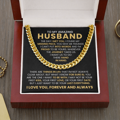 To My Amazing Husband - The Day I Met You - Cuban Link Chain Gift Set
