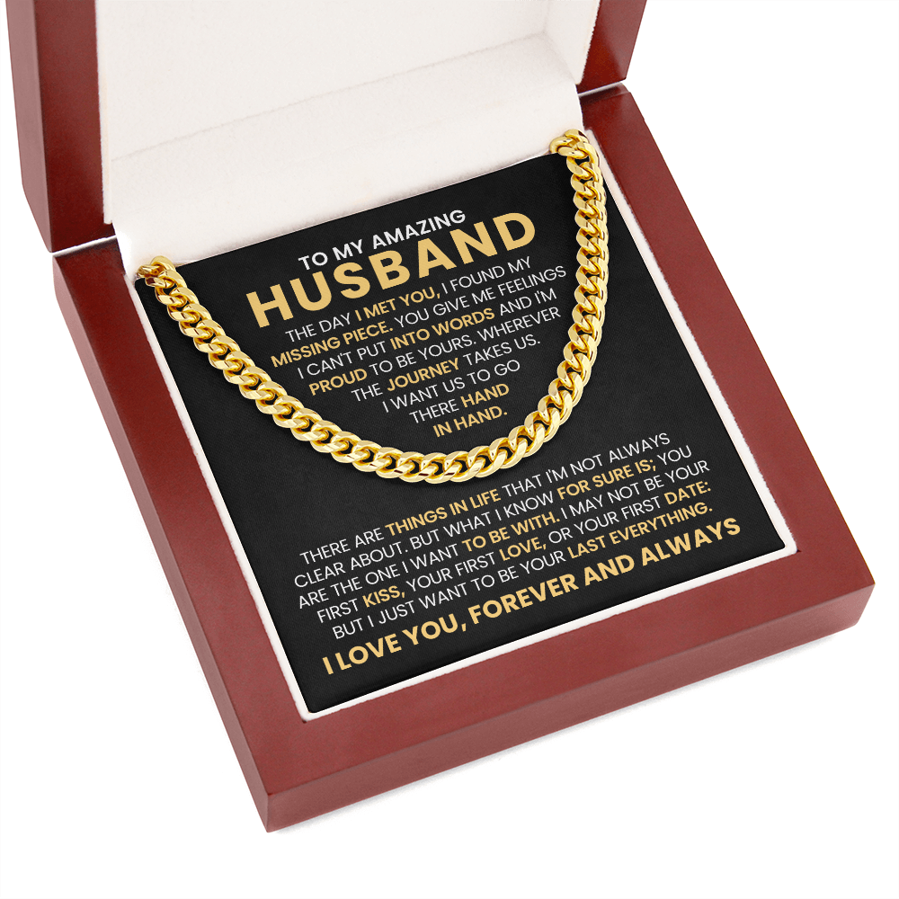 To My Amazing Husband - The Day I Met You - Cuban Link Chain Gift Set