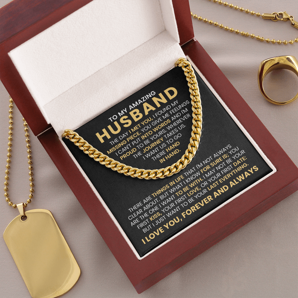 To My Amazing Husband - The Day I Met You - Cuban Link Chain Gift Set