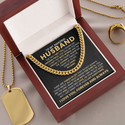 To My Amazing Husband - The Day I Met You - Cuban Link Chain Gift Set