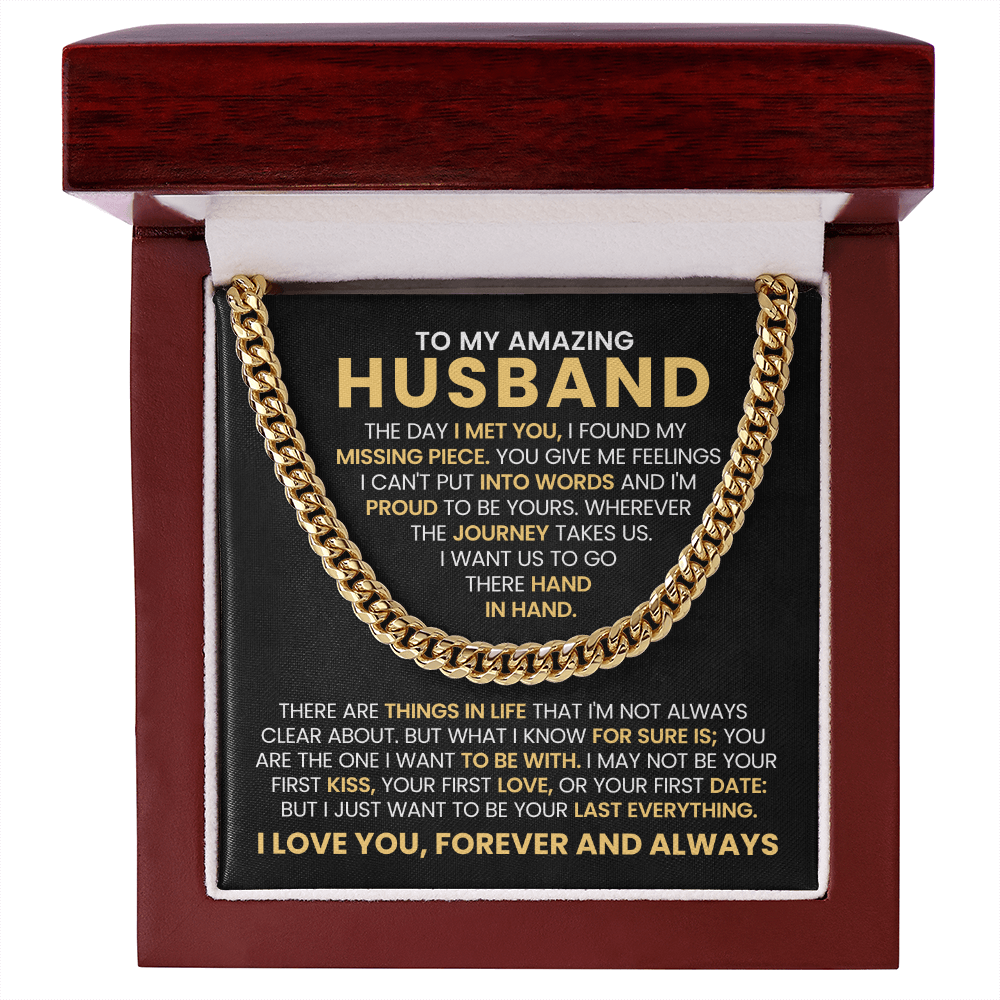 To My Amazing Husband - The Day I Met You - Cuban Link Chain Gift Set