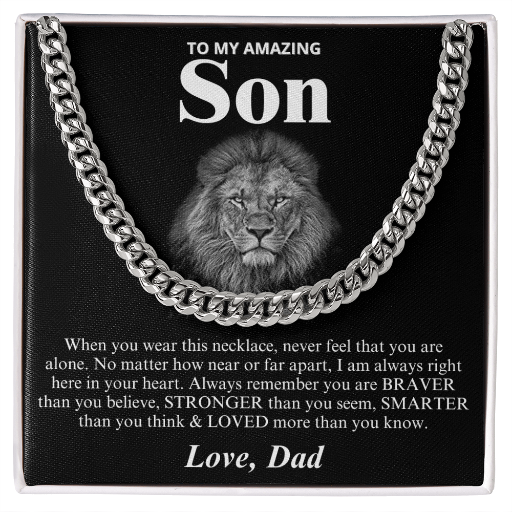 To My Amazing Son - Love Dad - Cuban Link Chain Necklace