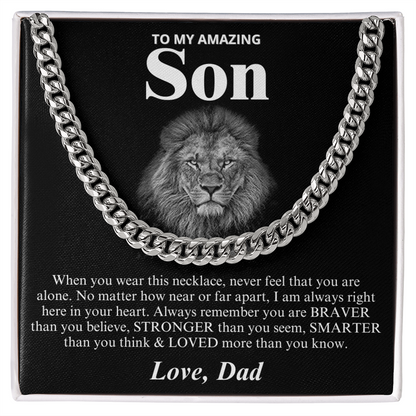 To My Amazing Son - Love Dad - Cuban Link Chain Necklace
