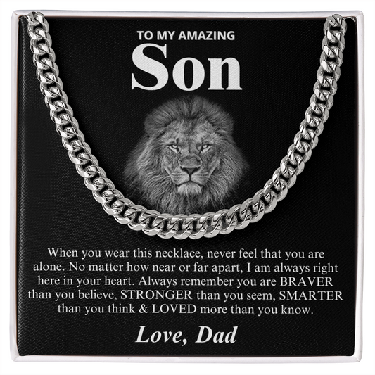 To My Amazing Son - Love Dad - Cuban Link Chain Necklace