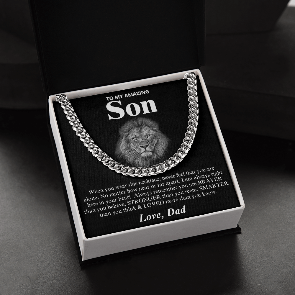 To My Amazing Son - Love Dad - Cuban Link Chain Necklace
