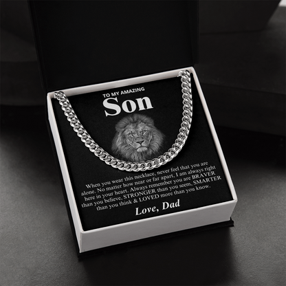 To My Amazing Son - Love Dad - Cuban Link Chain Necklace