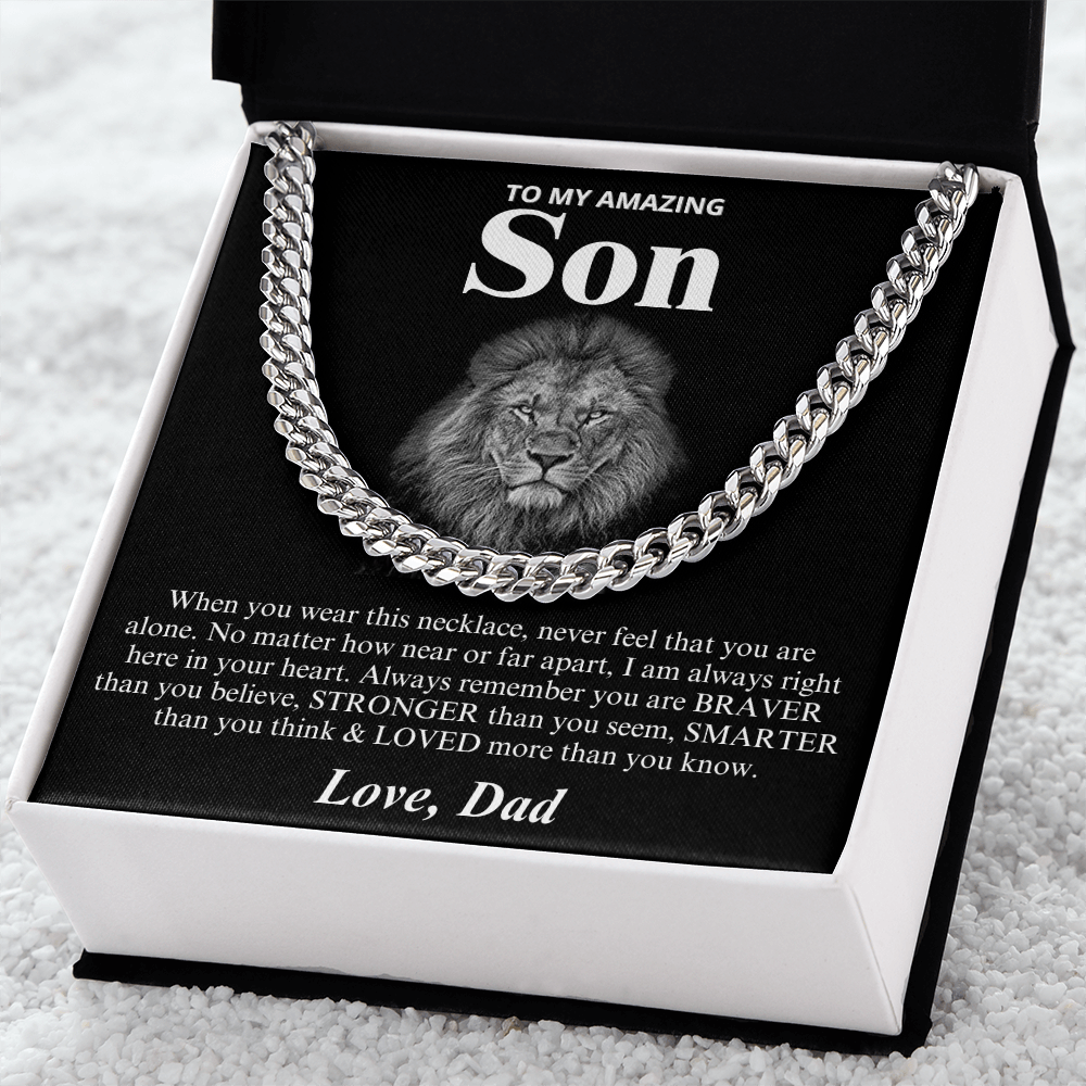 To My Amazing Son - Love Dad - Cuban Link Chain Necklace