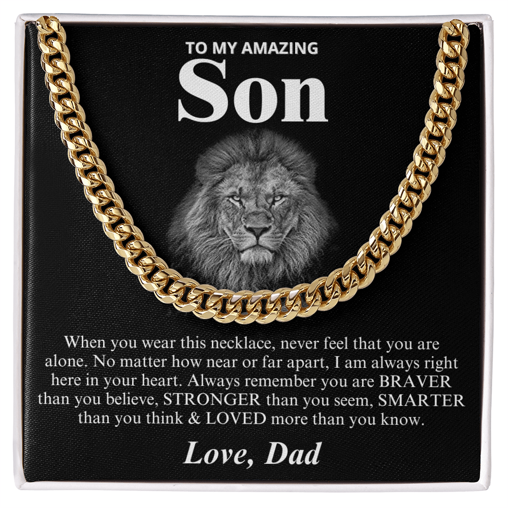 To My Amazing Son - Love Dad - Cuban Link Chain Necklace