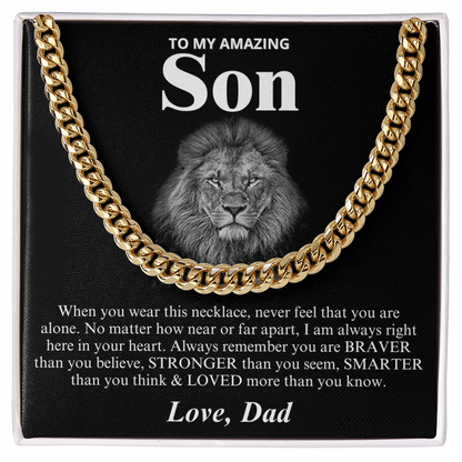 To My Amazing Son - Love Dad - Cuban Link Chain Necklace