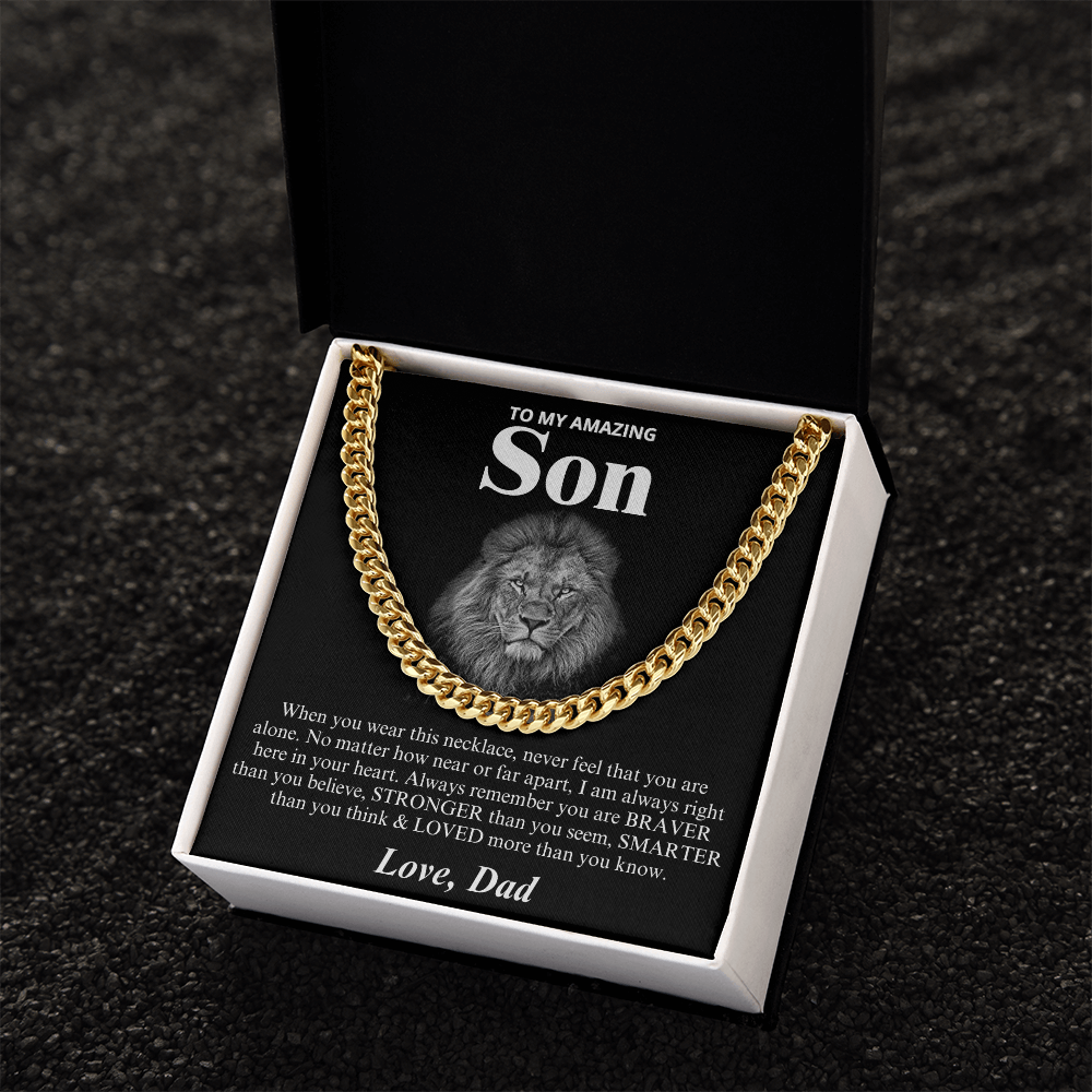 To My Amazing Son - Love Dad - Cuban Link Chain Necklace