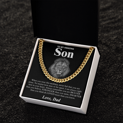 To My Amazing Son - Love Dad - Cuban Link Chain Necklace