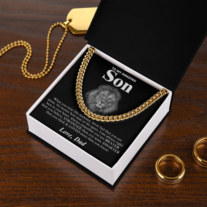 To My Amazing Son - Love Dad - Cuban Link Chain Necklace