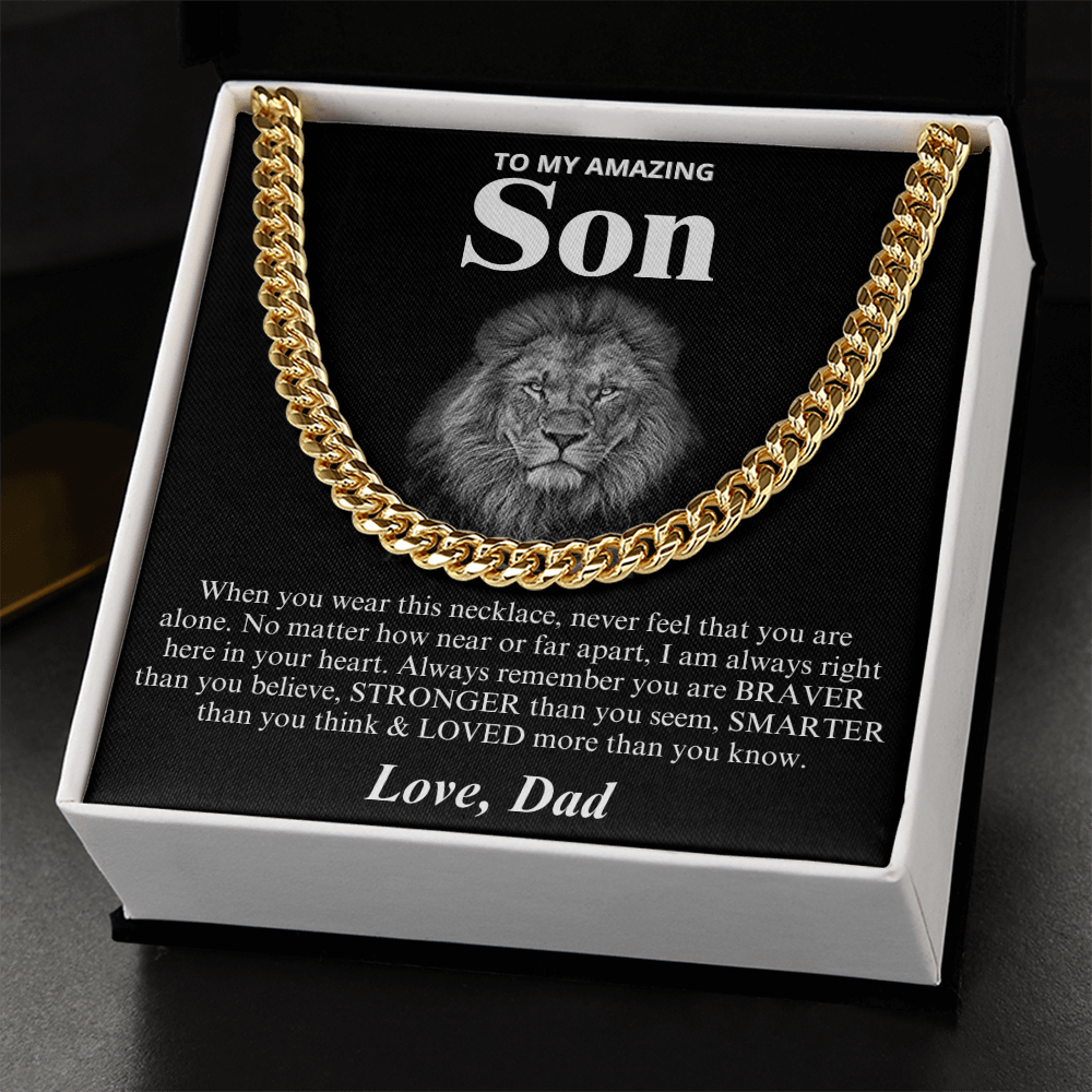 To My Amazing Son - Love Dad - Cuban Link Chain Necklace