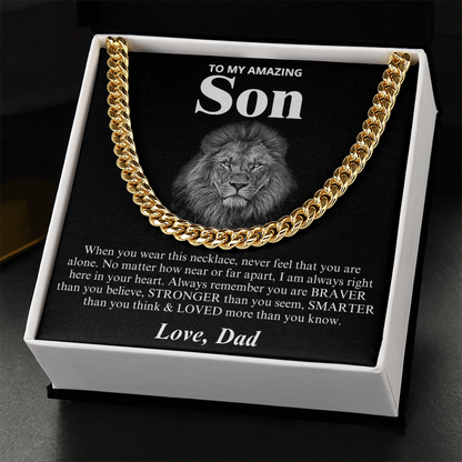 To My Amazing Son - Love Dad - Cuban Link Chain Necklace