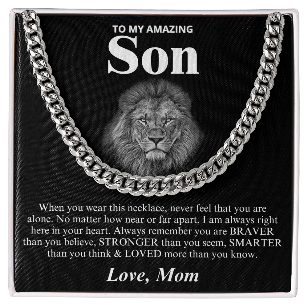 To My Amazing Son - Love Mom - Cuban Link Chain