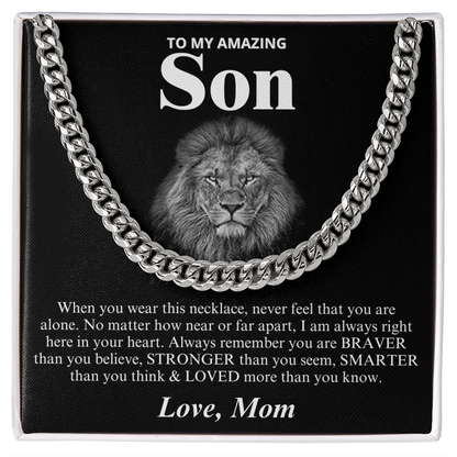 To My Amazing Son - Love Mom - Cuban Link Chain