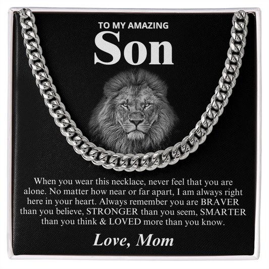 To My Amazing Son - Love Mom - Cuban Link Chain