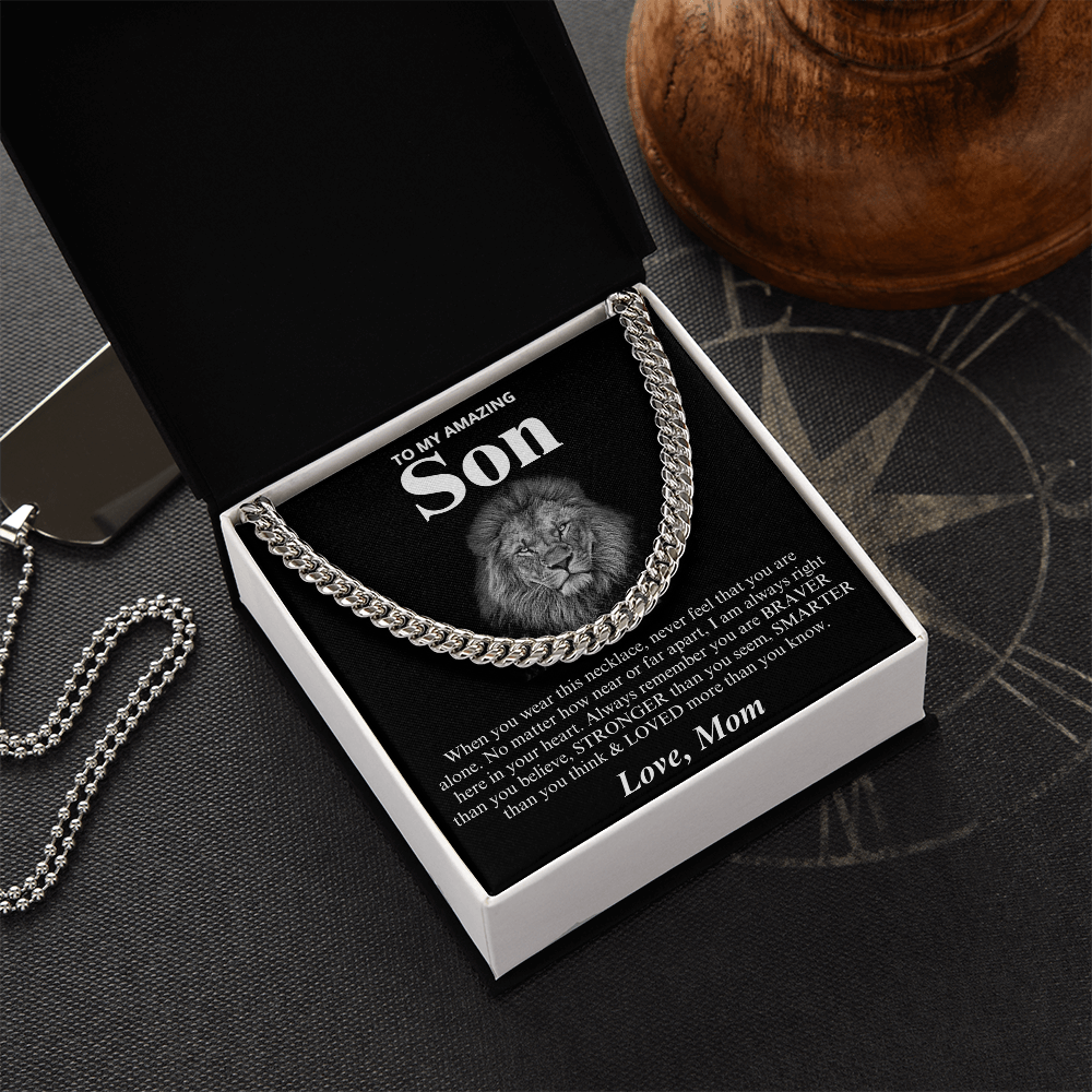 To My Amazing Son - Love Mom - Cuban Link Chain