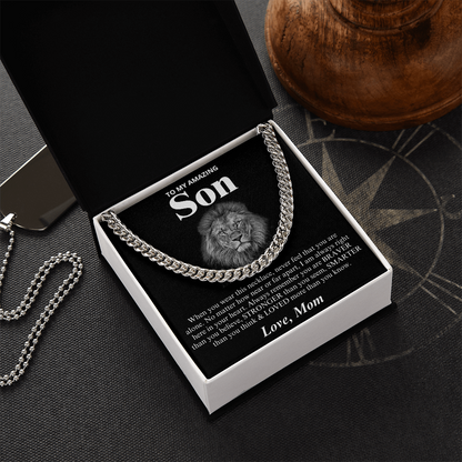 To My Amazing Son - Love Mom - Cuban Link Chain