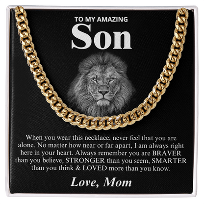 To My Amazing Son - Love Mom - Cuban Link Chain