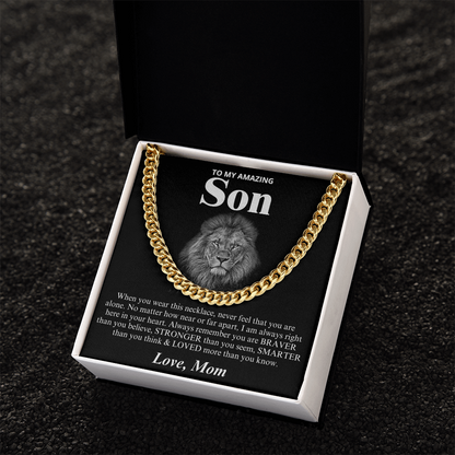 To My Amazing Son - Love Mom - Cuban Link Chain