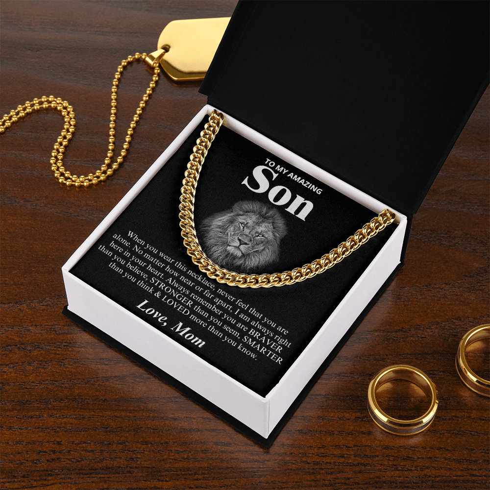 To My Amazing Son - Love Mom - Cuban Link Chain