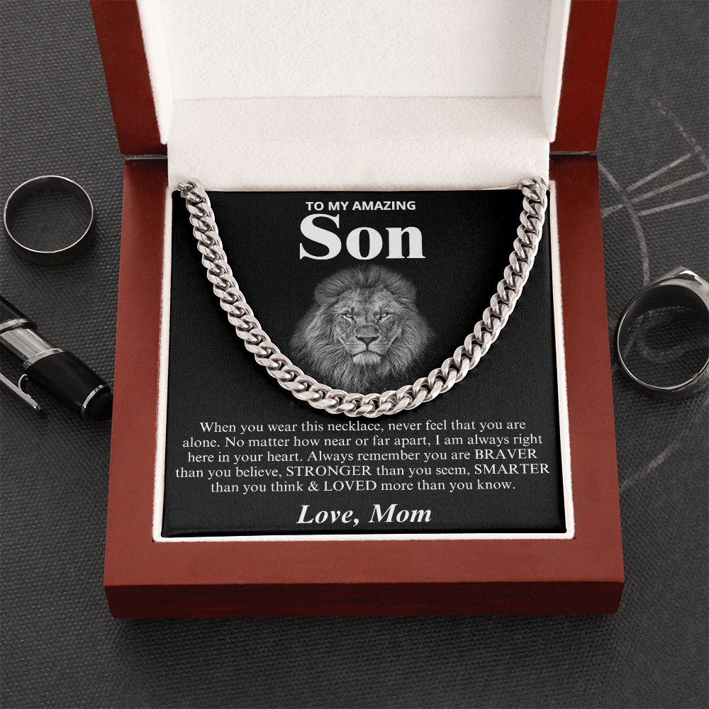 To My Amazing Son - Love Mom - Cuban Link Chain