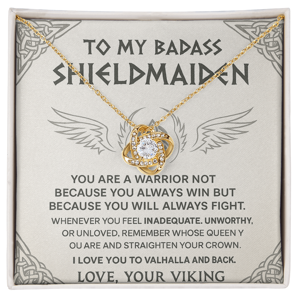To My Badass Shieldmaiden - Love Your Viking - Love Knot Necklace Gift Set