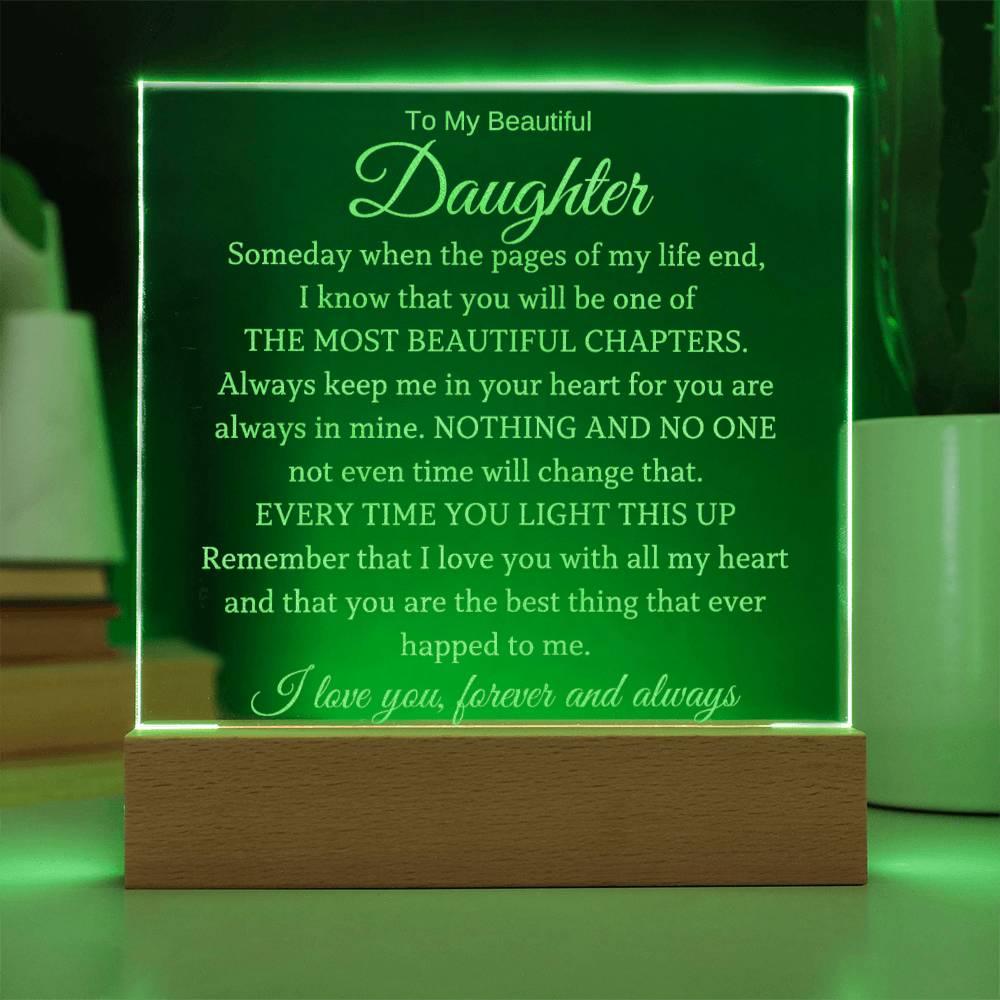 To My Beautiful Daughter - I Will Always Love You - Acrylic Lamp - Charming Family Gift