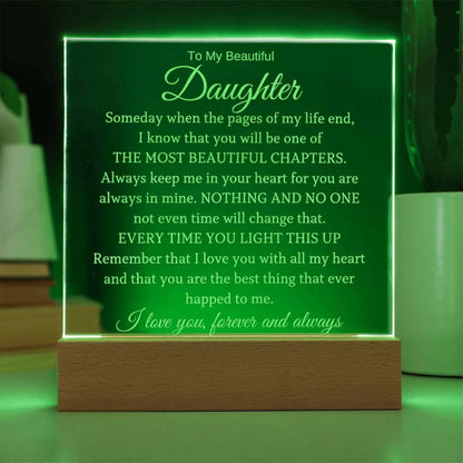 To My Beautiful Daughter - I Will Always Love You - Acrylic Lamp - Charming Family Gift