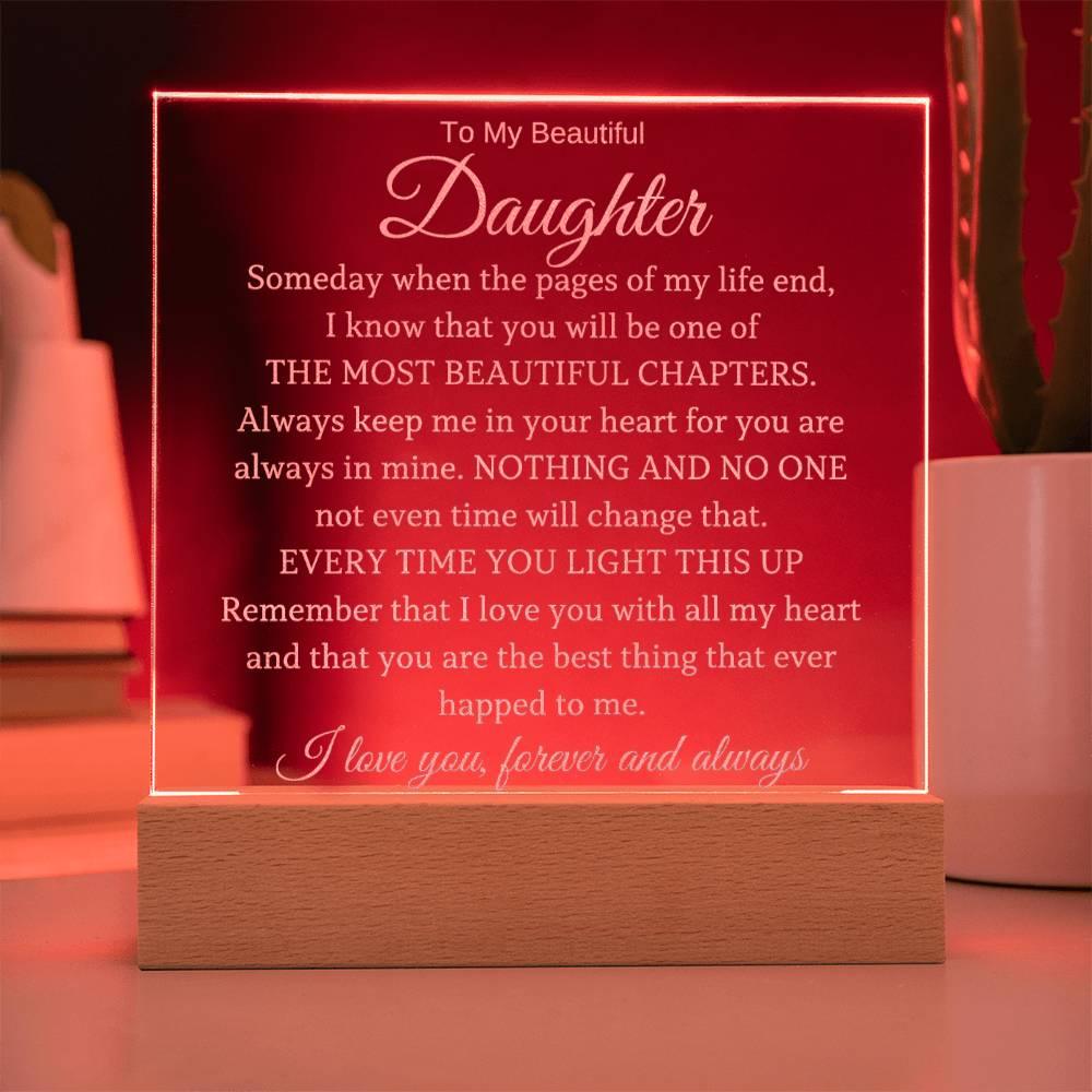 To My Beautiful Daughter - I Will Always Love You - Acrylic Lamp - Charming Family Gift