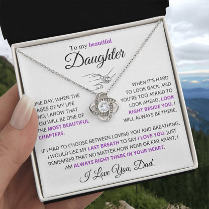To My Beautiful Daughter - Love Knot Necklace