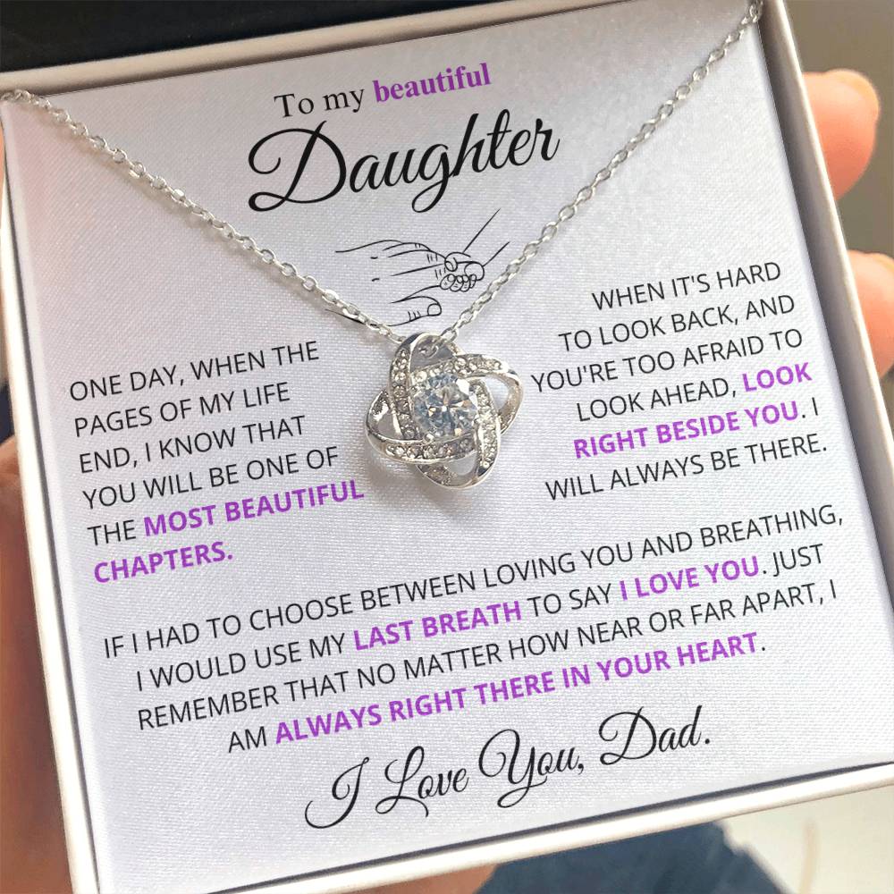 To My Beautiful Daughter - Love Knot Necklace