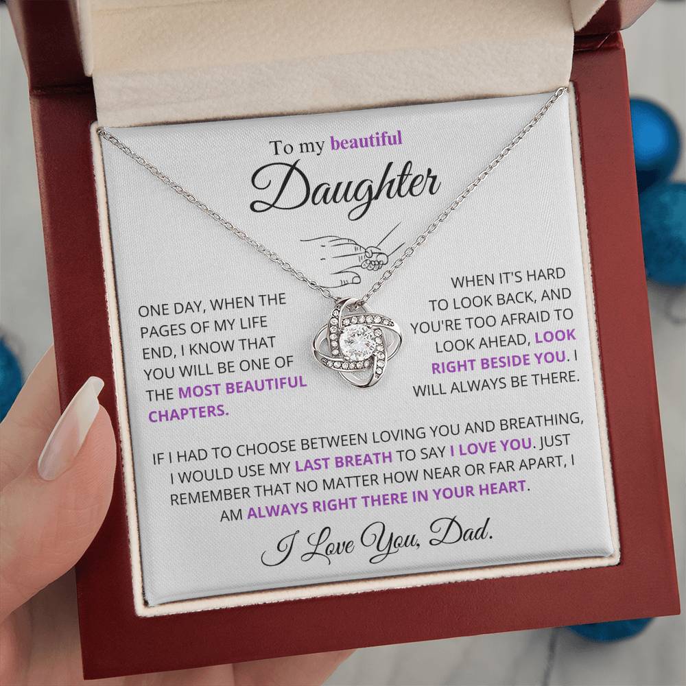 To My Beautiful Daughter - Love Knot Necklace