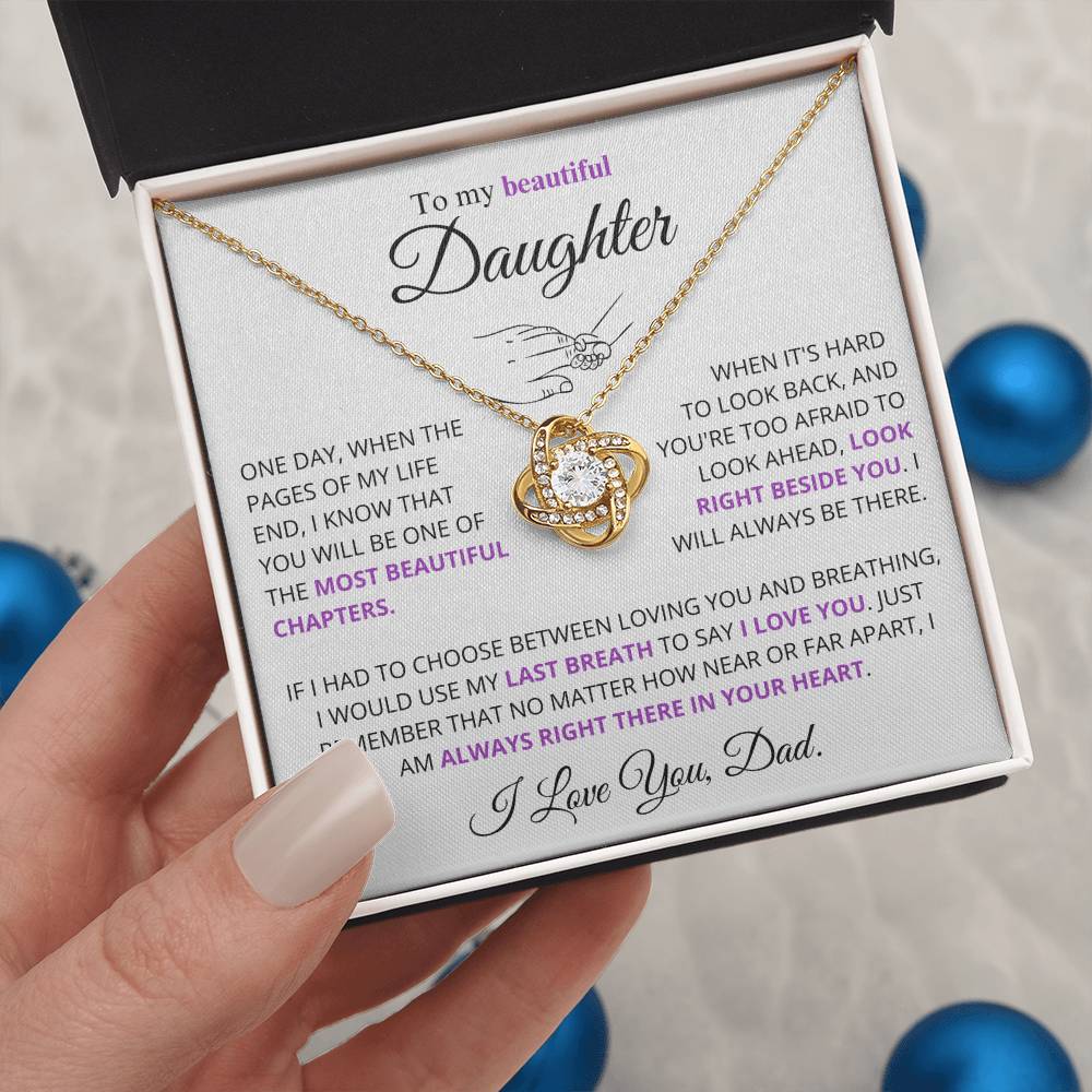 To My Beautiful Daughter - Love Knot Necklace