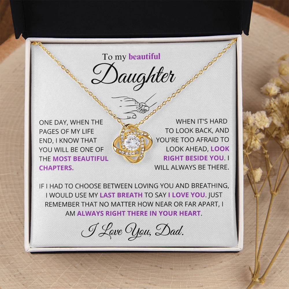 To My Beautiful Daughter - Love Knot Necklace