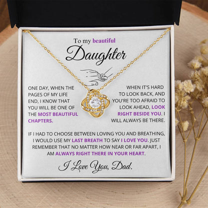 To My Beautiful Daughter - Love Knot Necklace