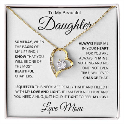 To My Beautiful Daughter Love Mom Forever Love Necklace - Charming Family Gift