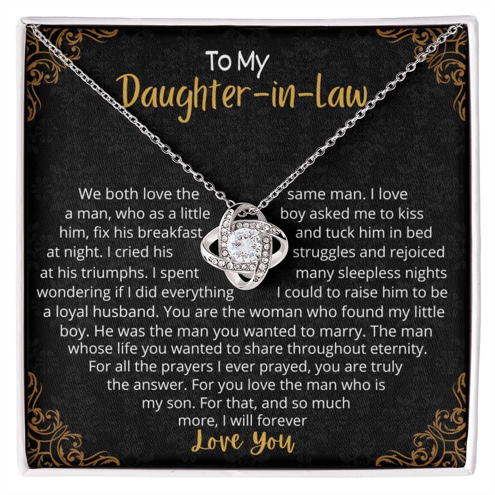 [Almost Sold Out] To My Beautiful Daughter in Law - Love Knot Necklace - Charming Family Gift