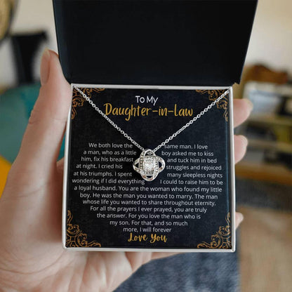 [Almost Sold Out] To My Beautiful Daughter in Law - Love Knot Necklace - Charming Family Gift