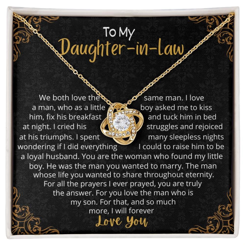[Almost Sold Out] To My Beautiful Daughter in Law - Love Knot Necklace - Charming Family Gift