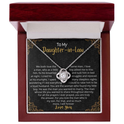 [Almost Sold Out] To My Beautiful Daughter in Law - Love Knot Necklace - Charming Family Gift