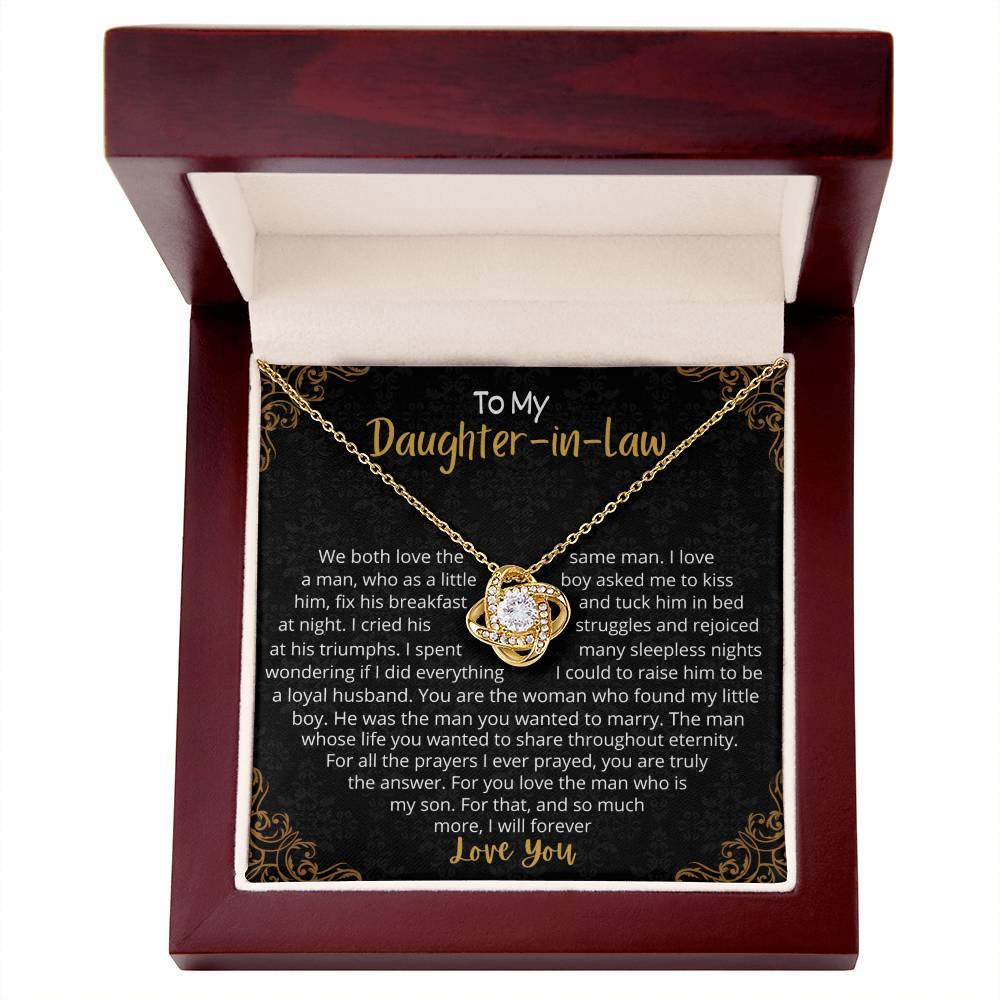 [Almost Sold Out] To My Beautiful Daughter in Law - Love Knot Necklace - Charming Family Gift