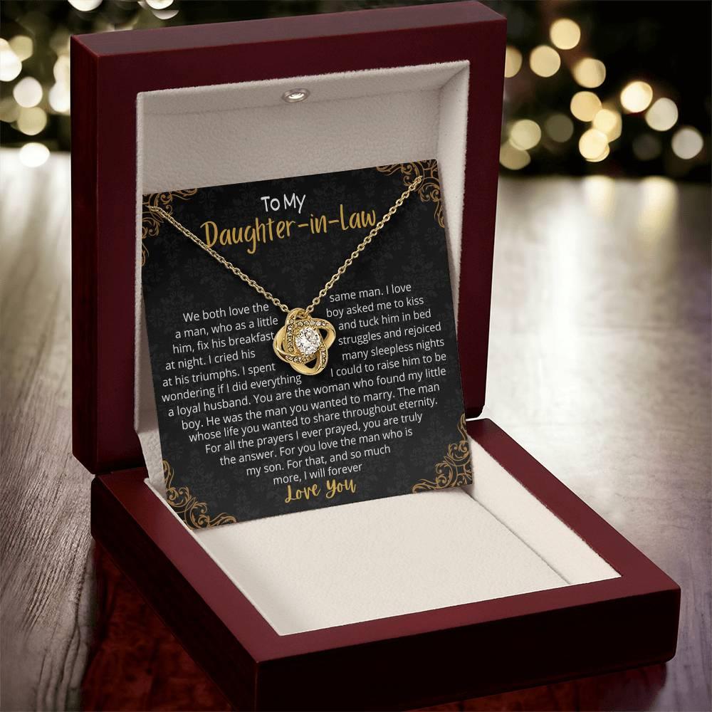 [Almost Sold Out] To My Beautiful Daughter in Law - Love Knot Necklace - Charming Family Gift