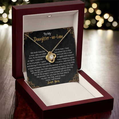 [Almost Sold Out] To My Beautiful Daughter in Law - Love Knot Necklace - Charming Family Gift
