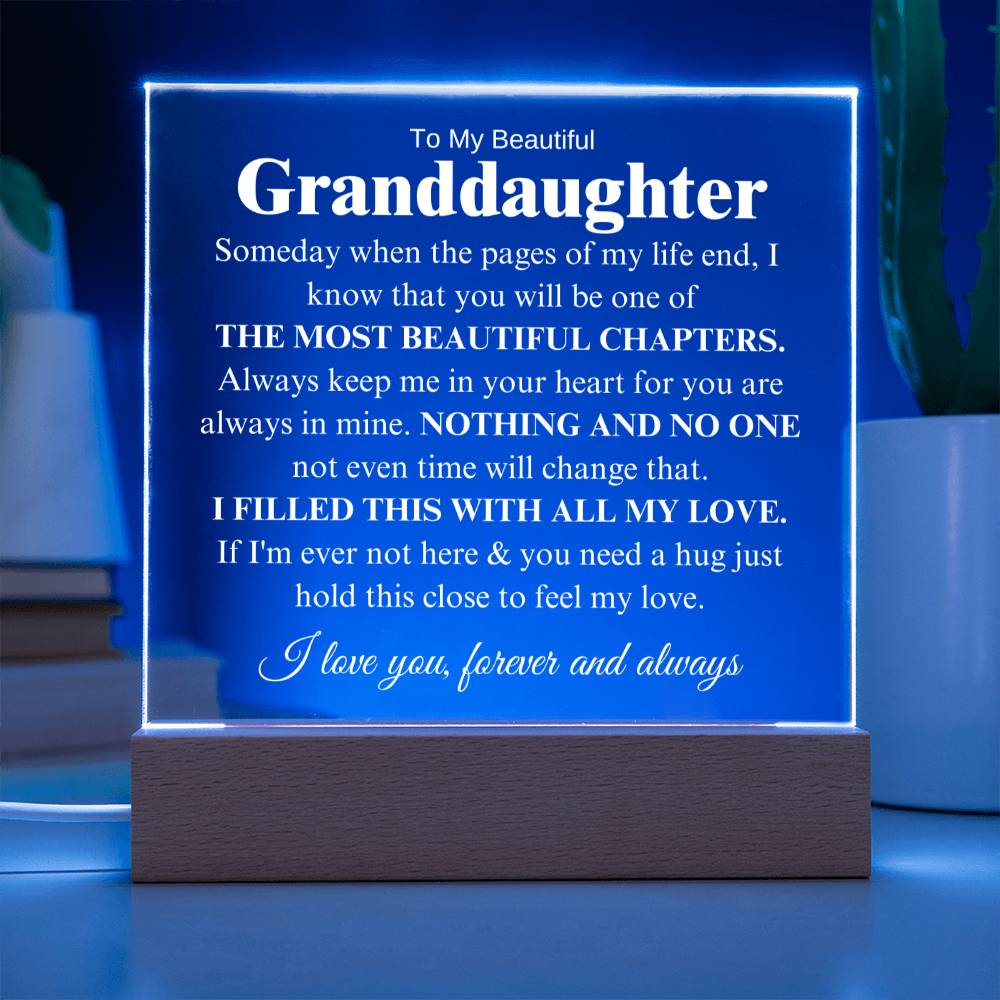 To My Beautiful Granddaughter - I Will Always Love You - Acrylic Lamp