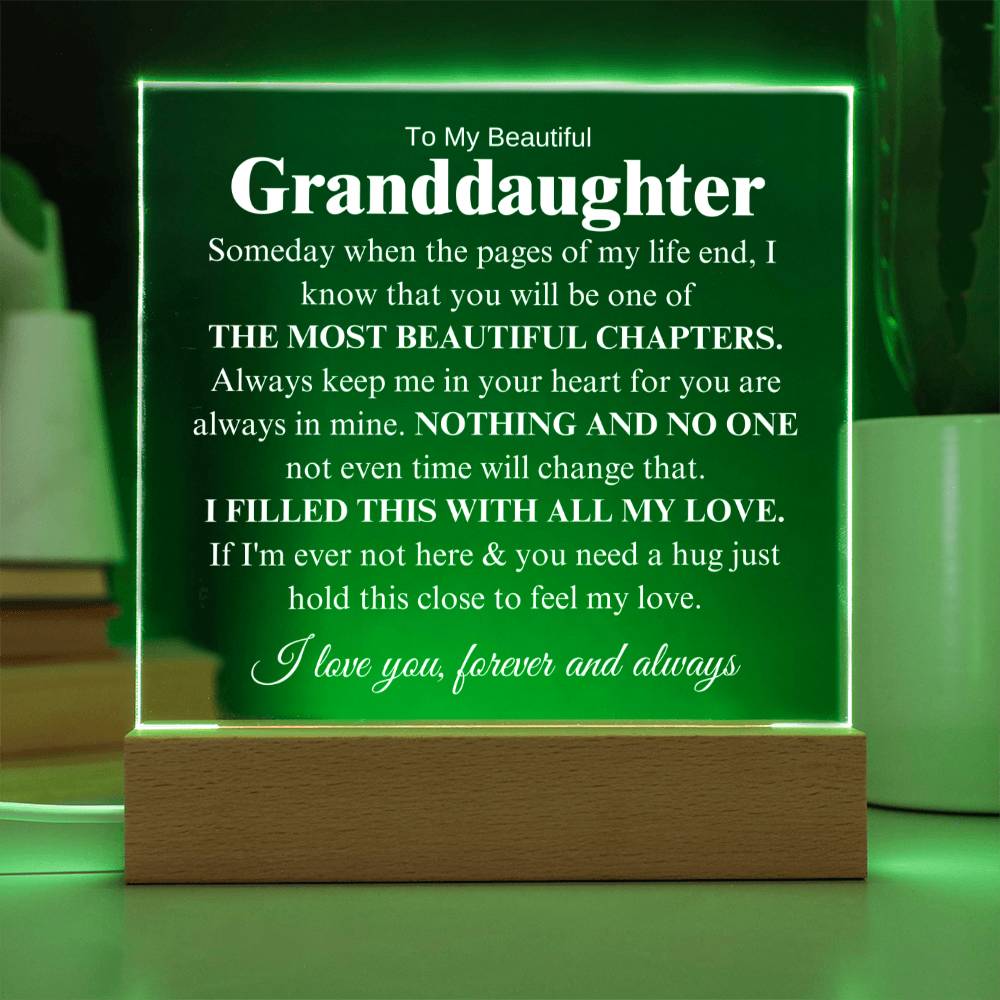 To My Beautiful Granddaughter - I Will Always Love You - Acrylic Lamp