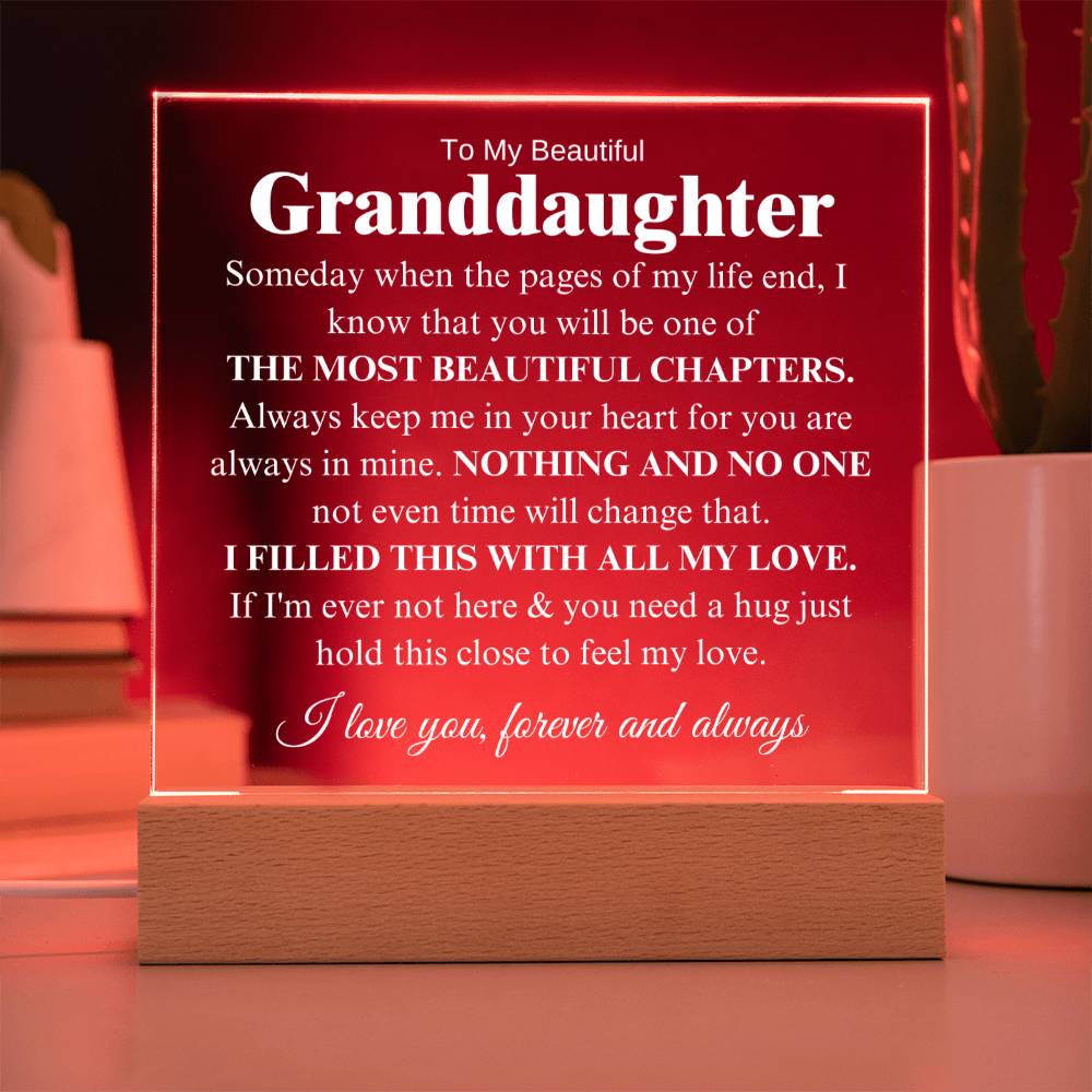 To My Beautiful Granddaughter - I Will Always Love You - Acrylic Lamp