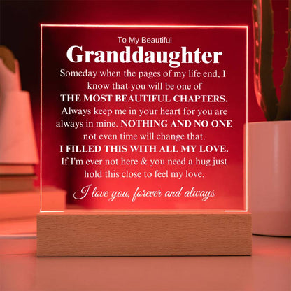 To My Beautiful Granddaughter - I Will Always Love You - Acrylic Lamp